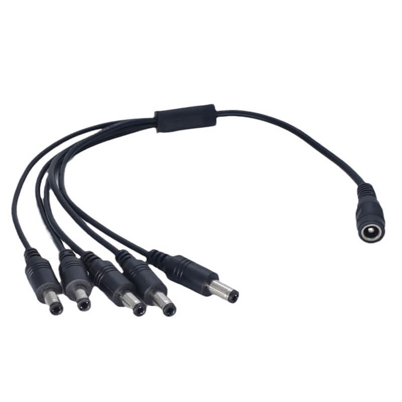 Elecbee DC5.5*2.5mm DC Power Cable One Female to Five Male for Monitor 37cm